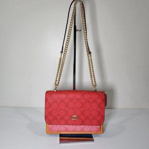 NWT COACH CA151 Signature Klare Crossbody Blocked Signature Canvas Miami